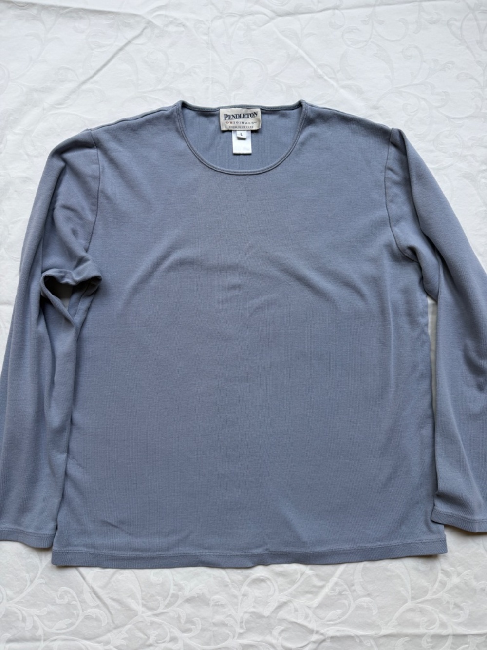Women’s Long Sleeve Tee Bundle Pendleton L.L. Bean Ivory Blue Green Sz L - Picture 2 of 11